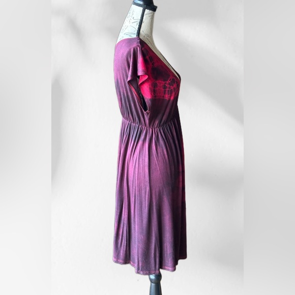 Forever 21 Deep V-Neck Tie-Dye Dress (M) Like New - Picture 6 of 8